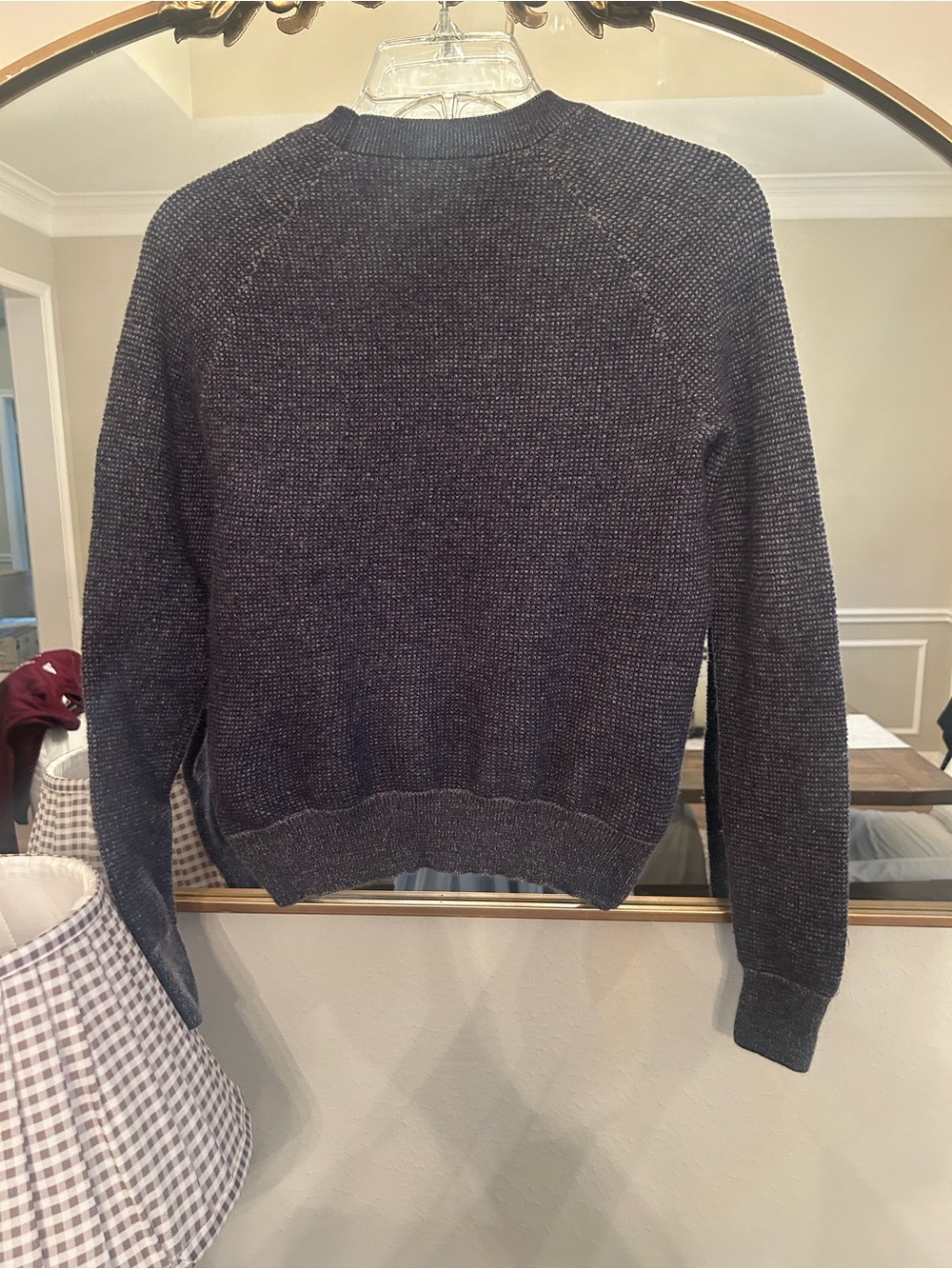 Theory Charcoal Crewneck Waffle Sweater